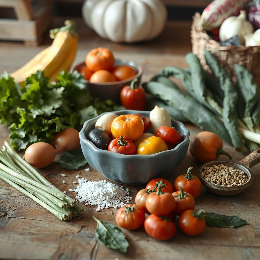 Fresh ingredients for balanced nutrition